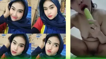 Pegawai Indomart Jilbab Semok Seksi Doyan Colmek Timun poster